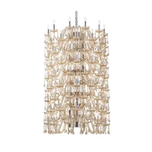 Ferrero 42 in. 108 Lights Chandelier Chrome Finish Cognac Shade