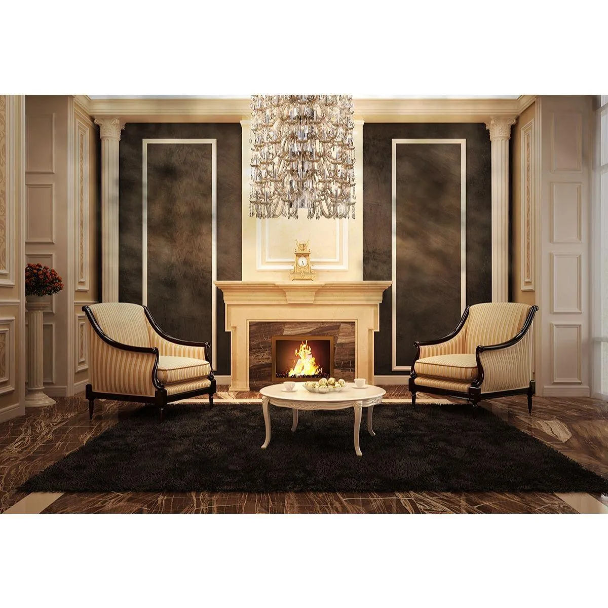 Ferrero 42 in. 108 Lights Chandelier Chrome Finish Cognac Shade