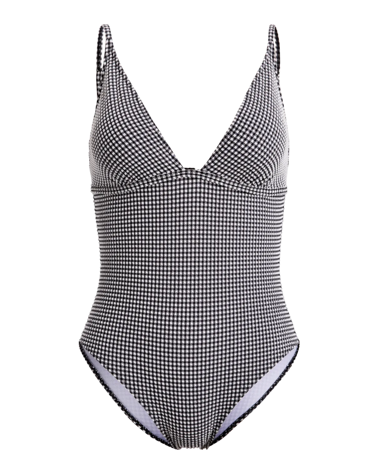 Gingham One Piece Swimsuit in Anthracite
