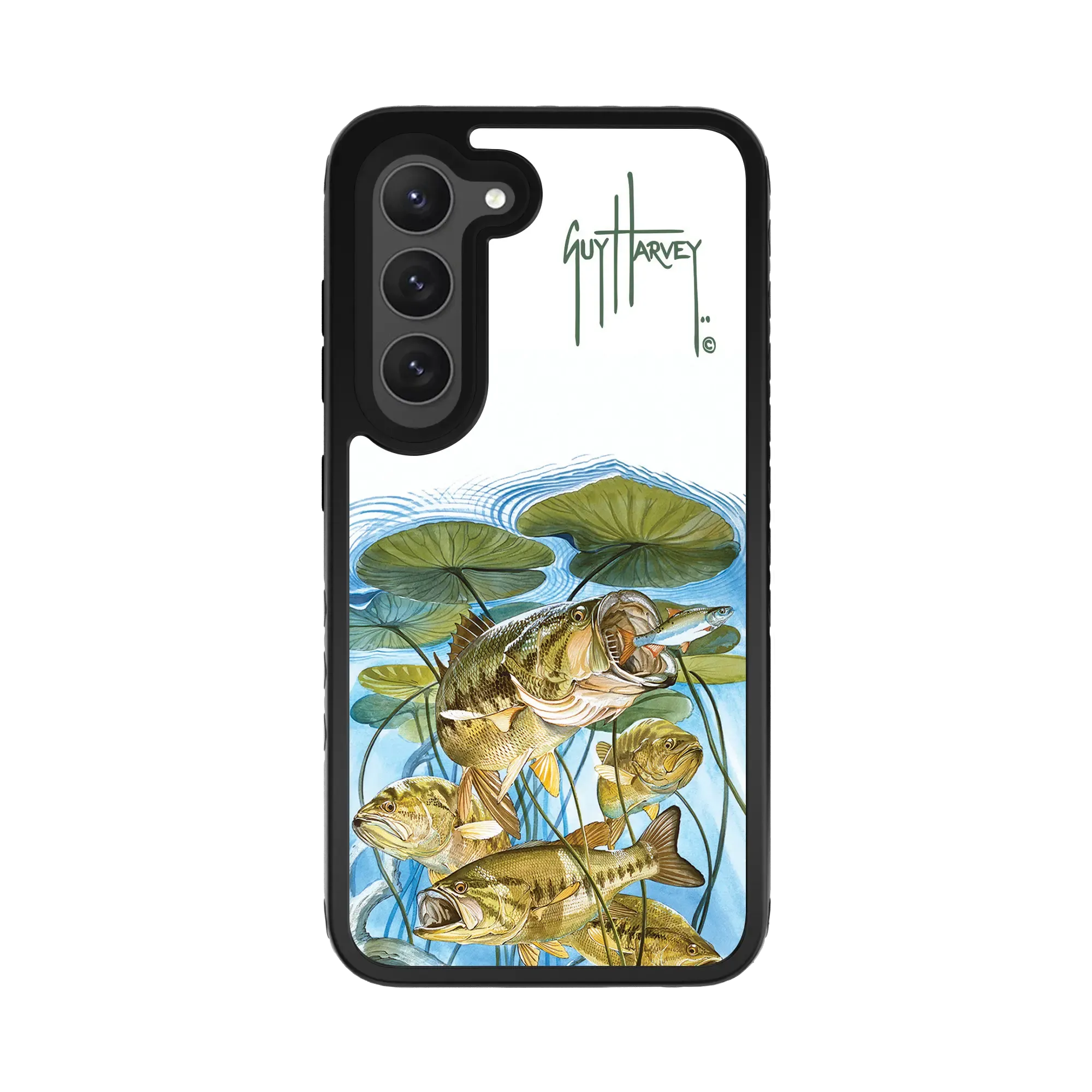 Guy Harvey Fortitude Series for Samsung Galaxy S23 Plus - Five Largemouth Under Lilypads