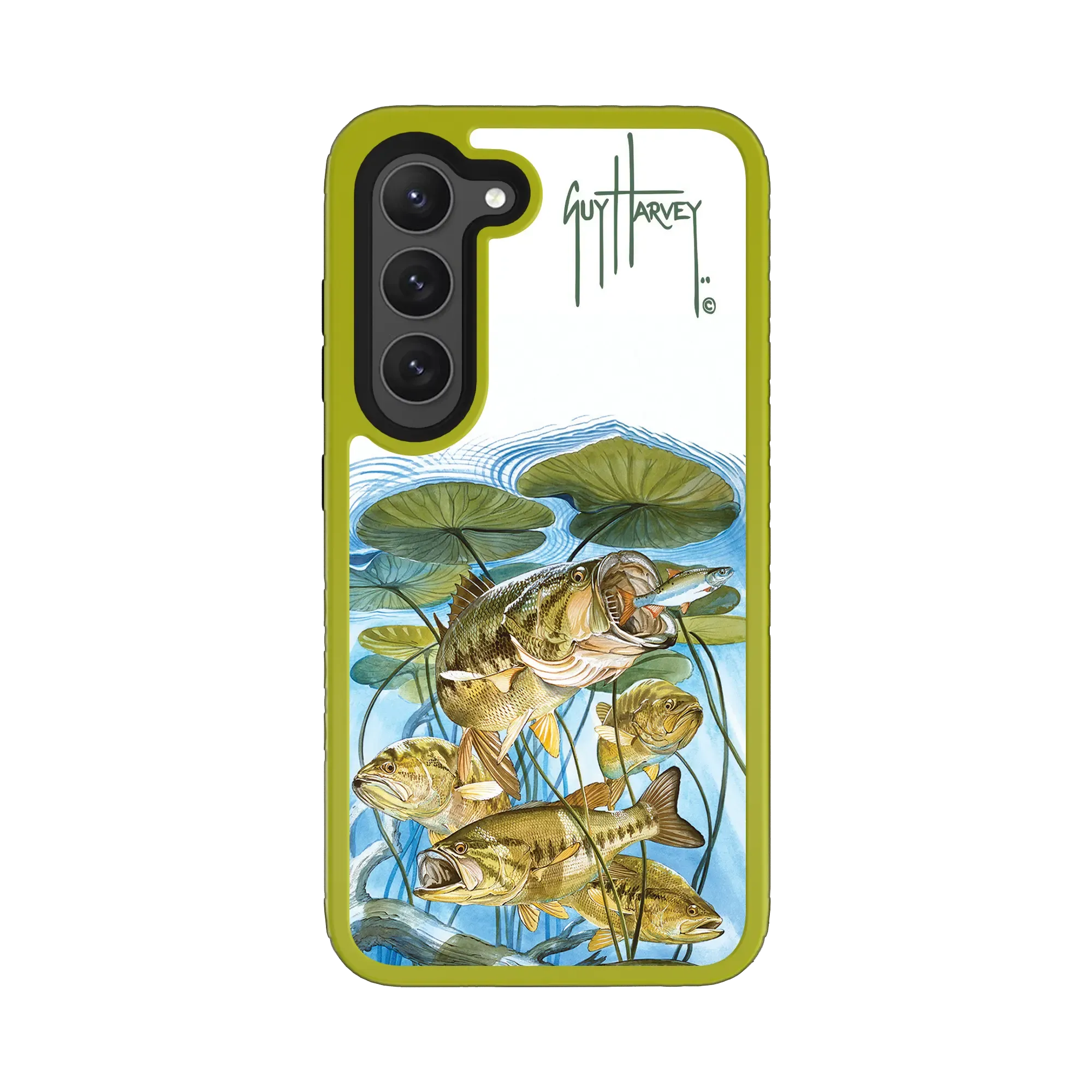 Guy Harvey Fortitude Series for Samsung Galaxy S23 Plus - Five Largemouth Under Lilypads