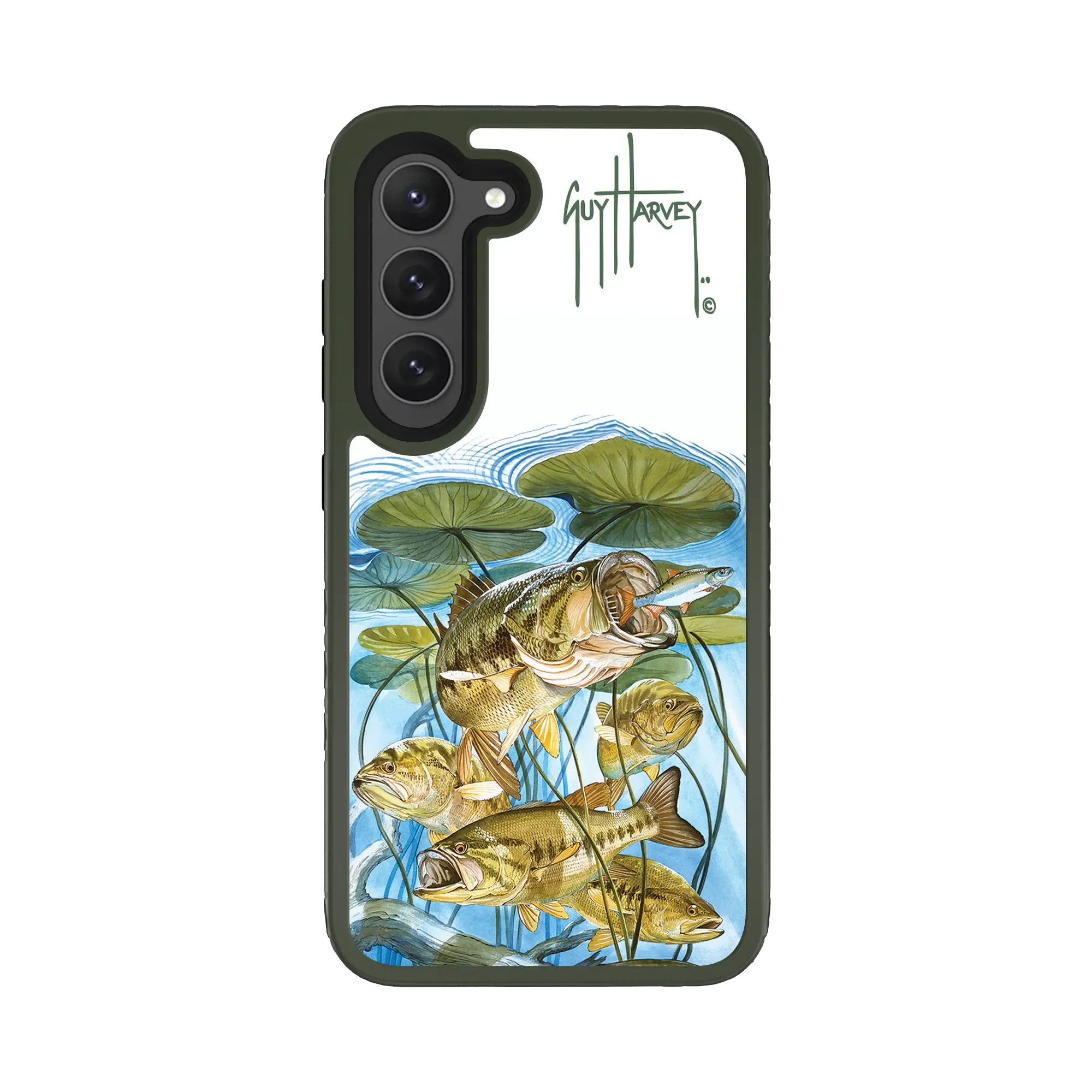Guy Harvey Fortitude Series for Samsung Galaxy S23 Plus - Five Largemouth Under Lilypads