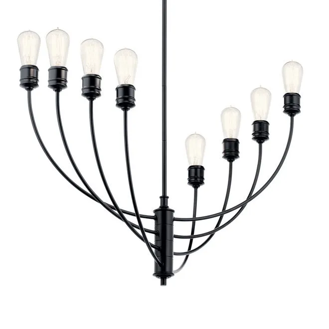 Hatton 30 In. 8 Lights Chandelier Black Finish