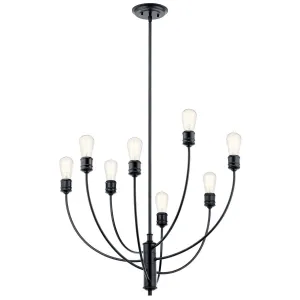 Hatton 30 In. 8 Lights Chandelier Black Finish