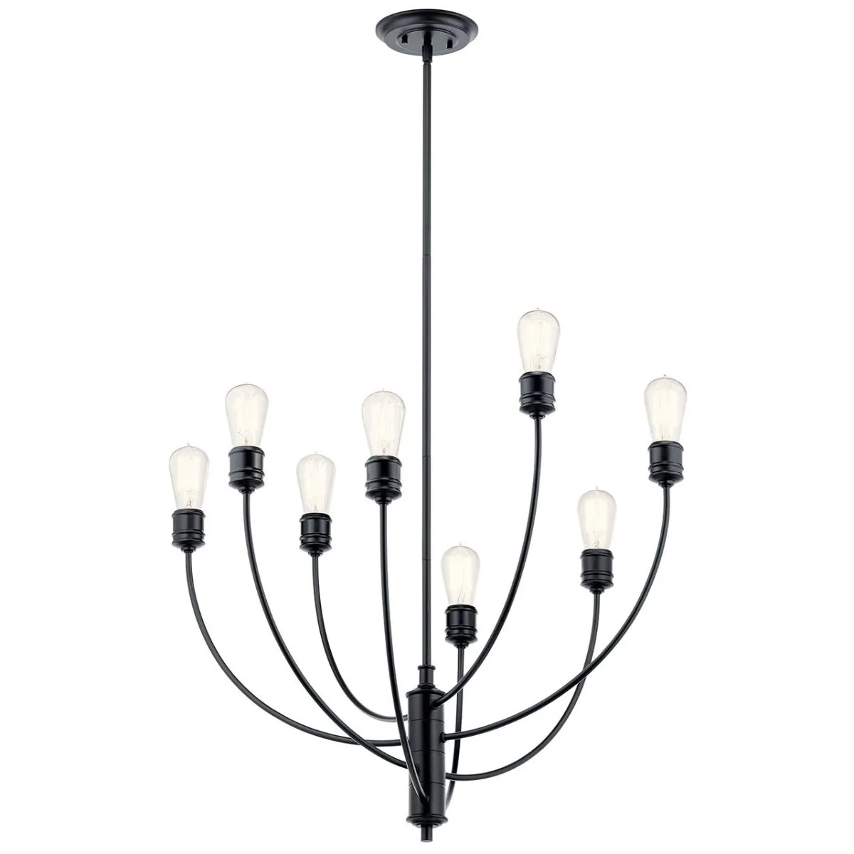 Hatton 30 In. 8 Lights Chandelier Black Finish
