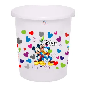 Heart Home Disney Team Mickey Print Plastic Dustbin/ Garbage Bin/ Waste Bin, 5 Liters (White) -HS_35_HEARTHS17340