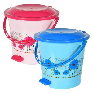 Heart Home Pedal Dustbin|Plastic Pedal Dustbin|Kitchen Paper Bin|Dustbin For Bedroom|Dustbin For office|5 Liter Dustbin|Pack of 2 (Multicolor)