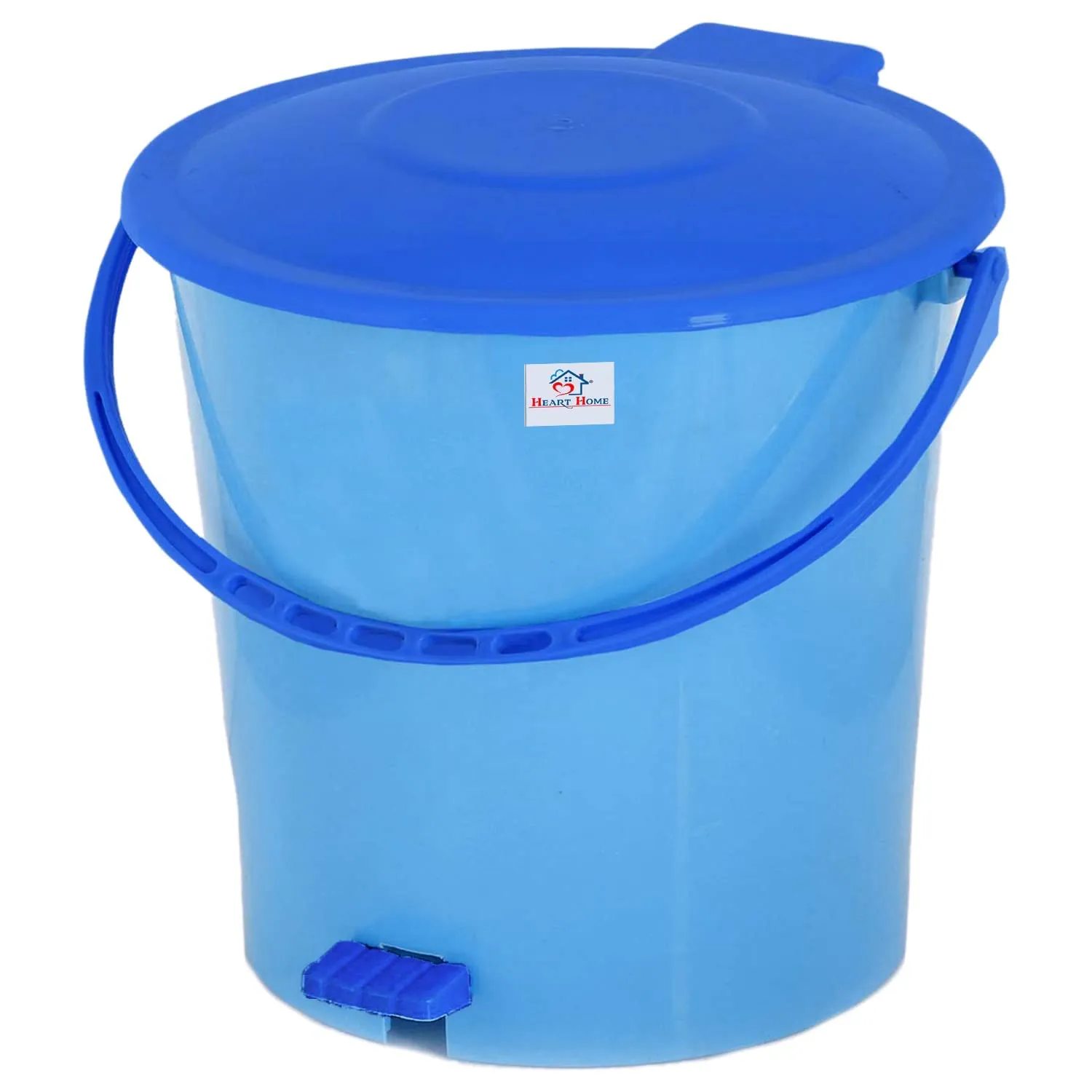 Heart Home Pedal Dustbin|Plastic Pedal Dustbin|Kitchen Waste Paper Bin|Dustbin For Bedroom|10 Liter Dustbin (Blue)