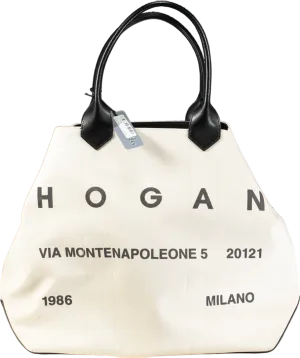 Hogan Black Script Shopping Bag