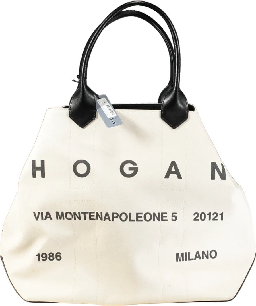 Hogan Black Script Shopping Bag