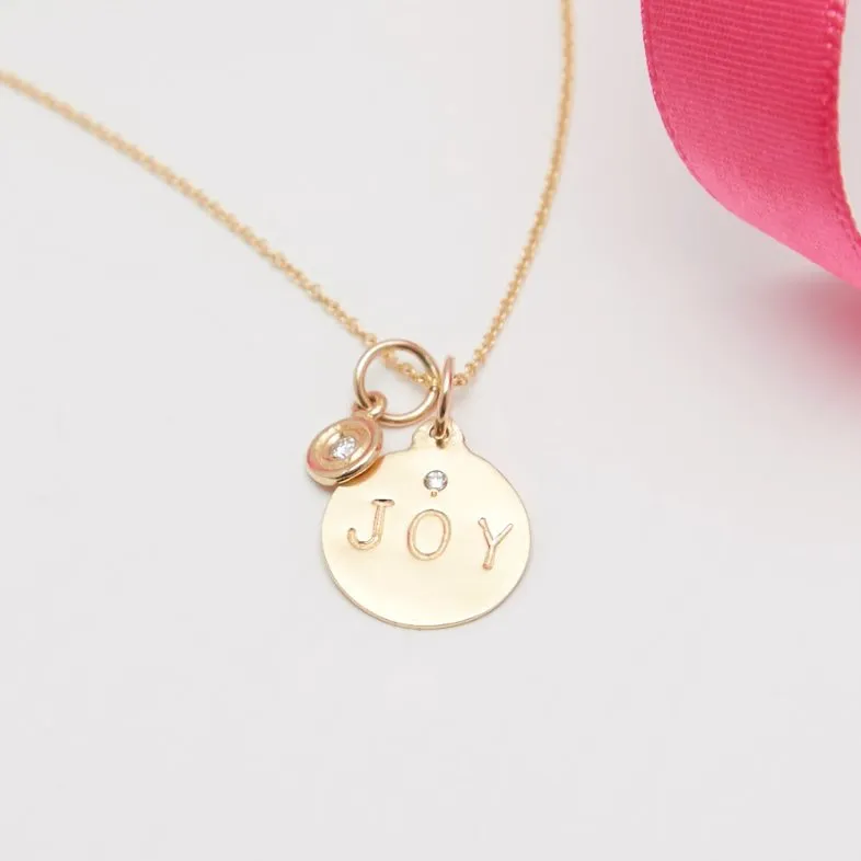 Joy Disk Charm With Diamond