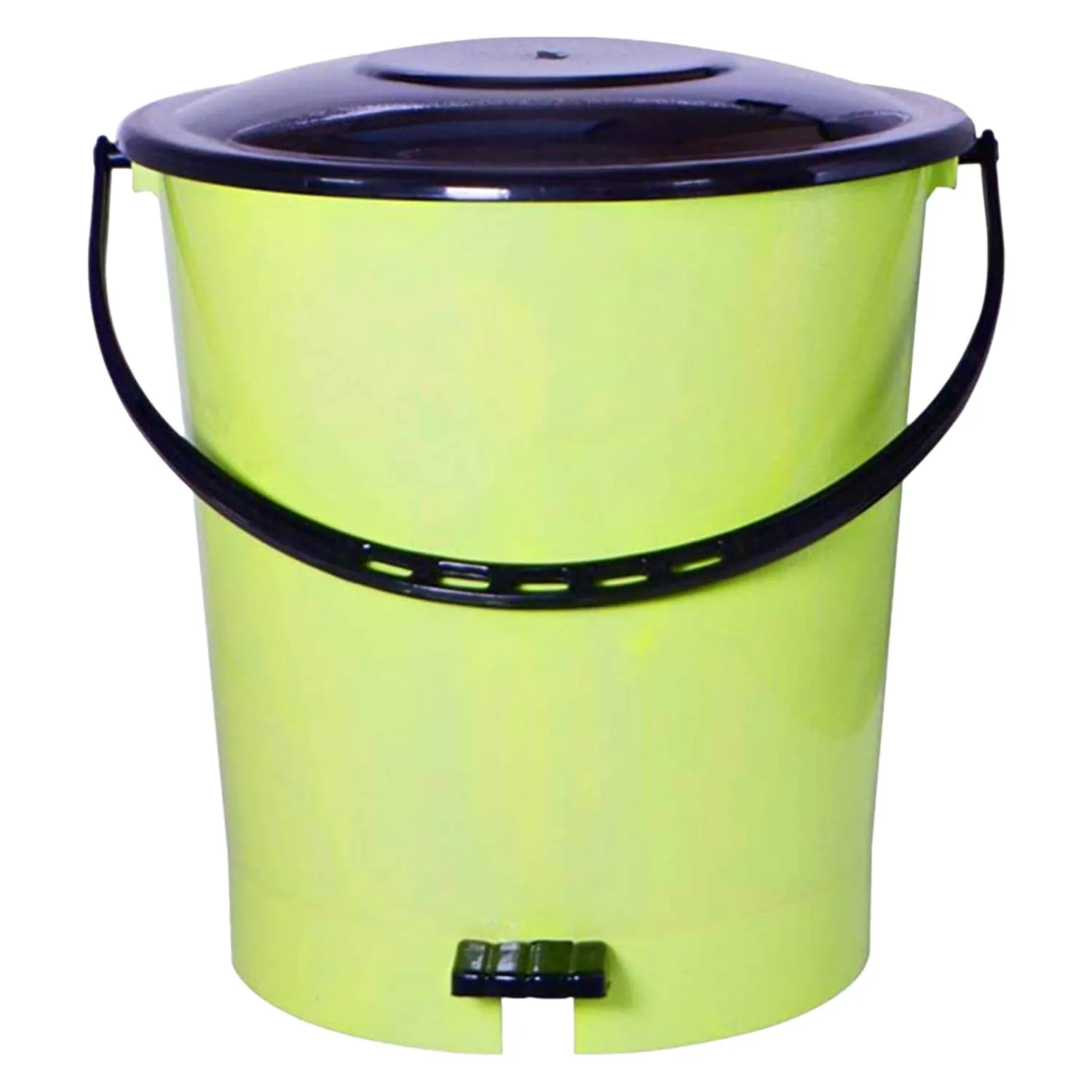 Kuber Industries Pedal Dustbin|Plastic Pedal Dustbin|Kitchen Waste Paper Bin|Dustbin For Bedroom|5 Liter Dustbin (Green)