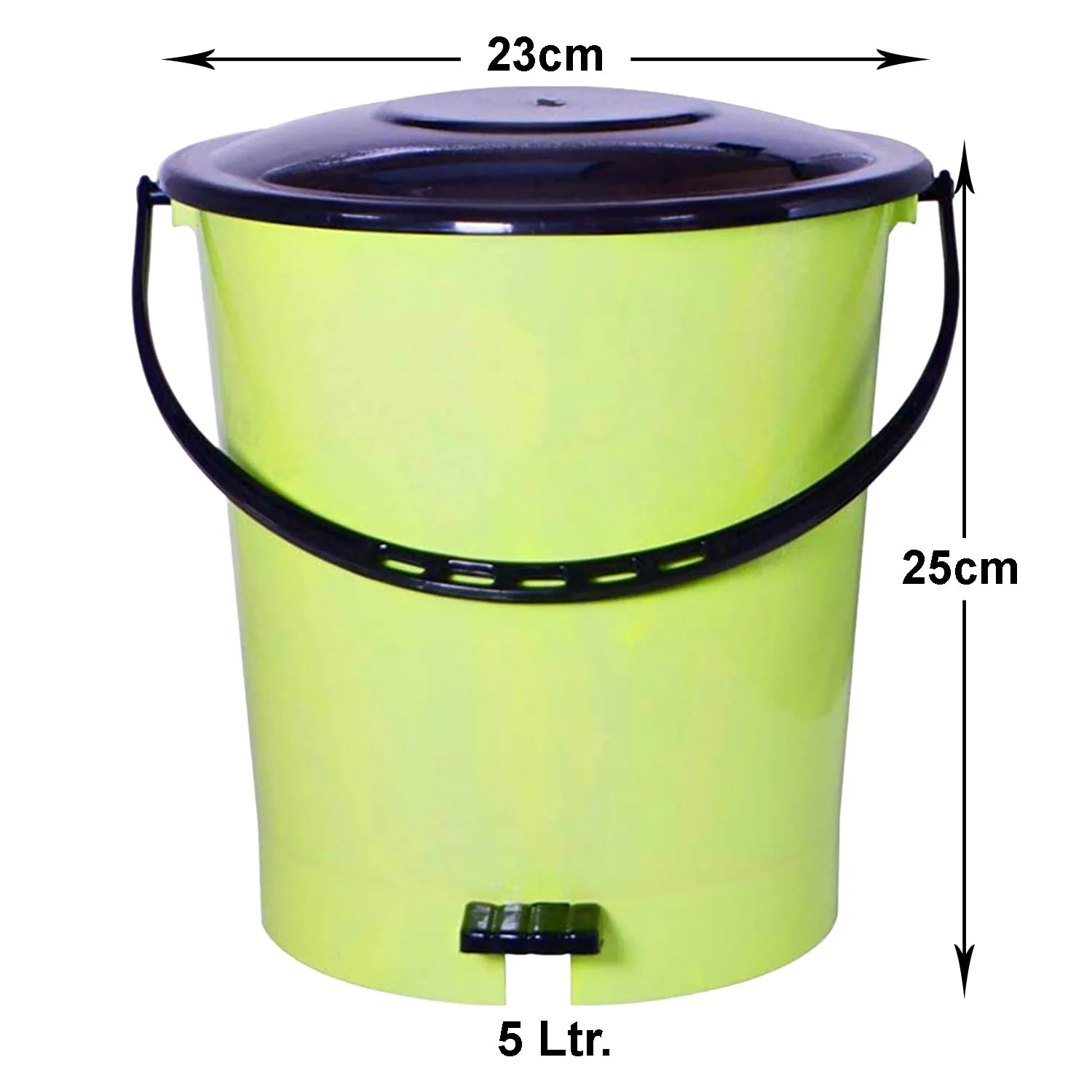 Kuber Industries Pedal Dustbin|Plastic Pedal Dustbin|Kitchen Waste Paper Bin|Dustbin For Bedroom|5 Liter Dustbin (Green)