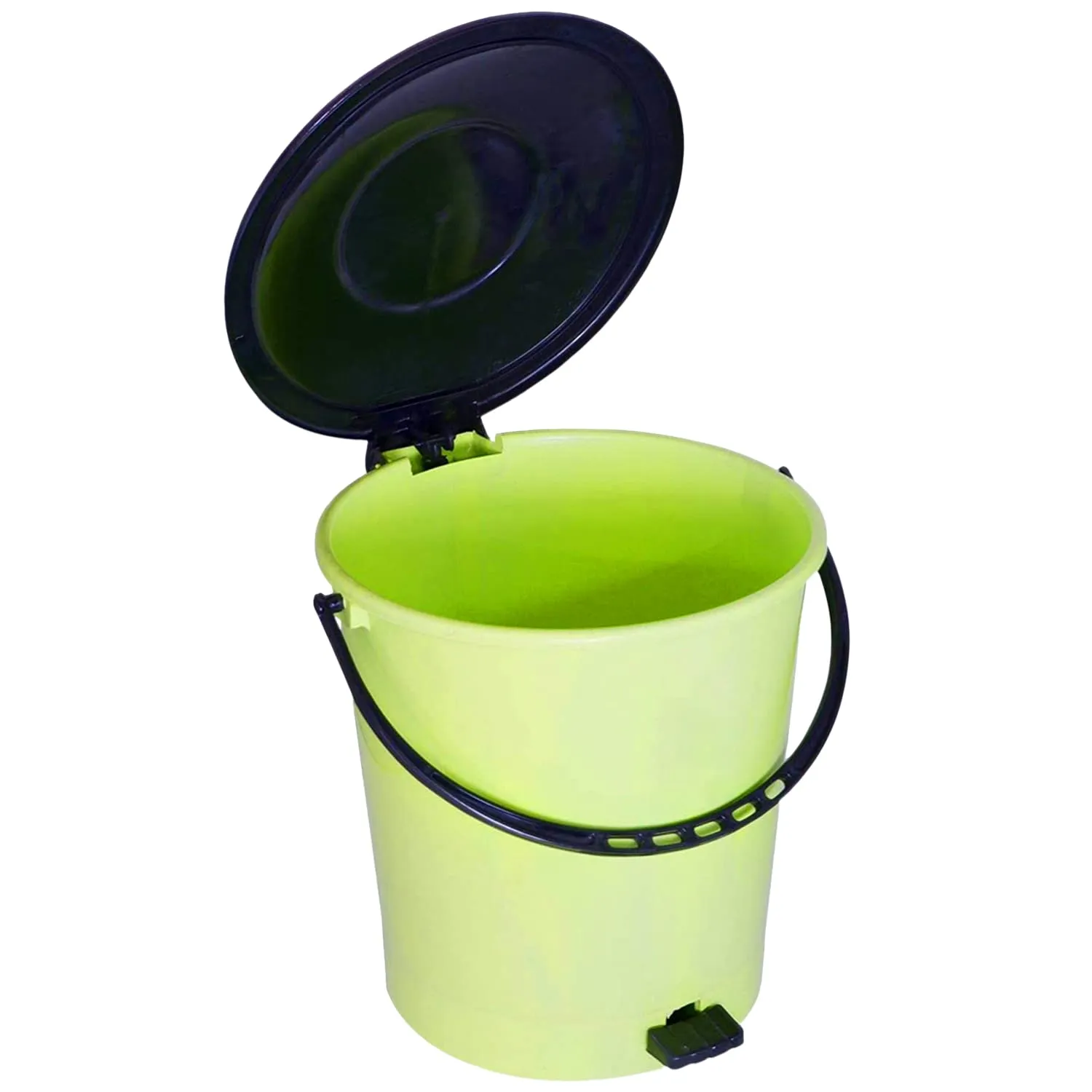 Kuber Industries Pedal Dustbin|Plastic Pedal Dustbin|Kitchen Waste Paper Bin|Dustbin For Bedroom|5 Liter Dustbin (Green)