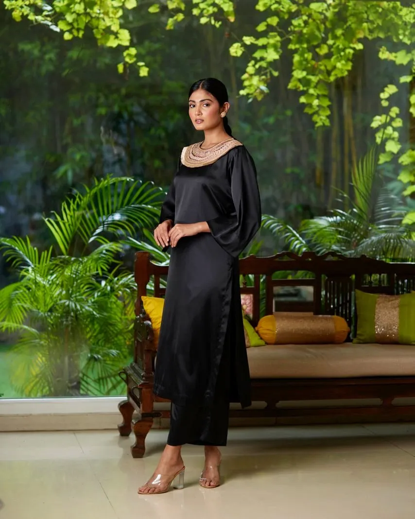 Kurta Set - Black/Gold