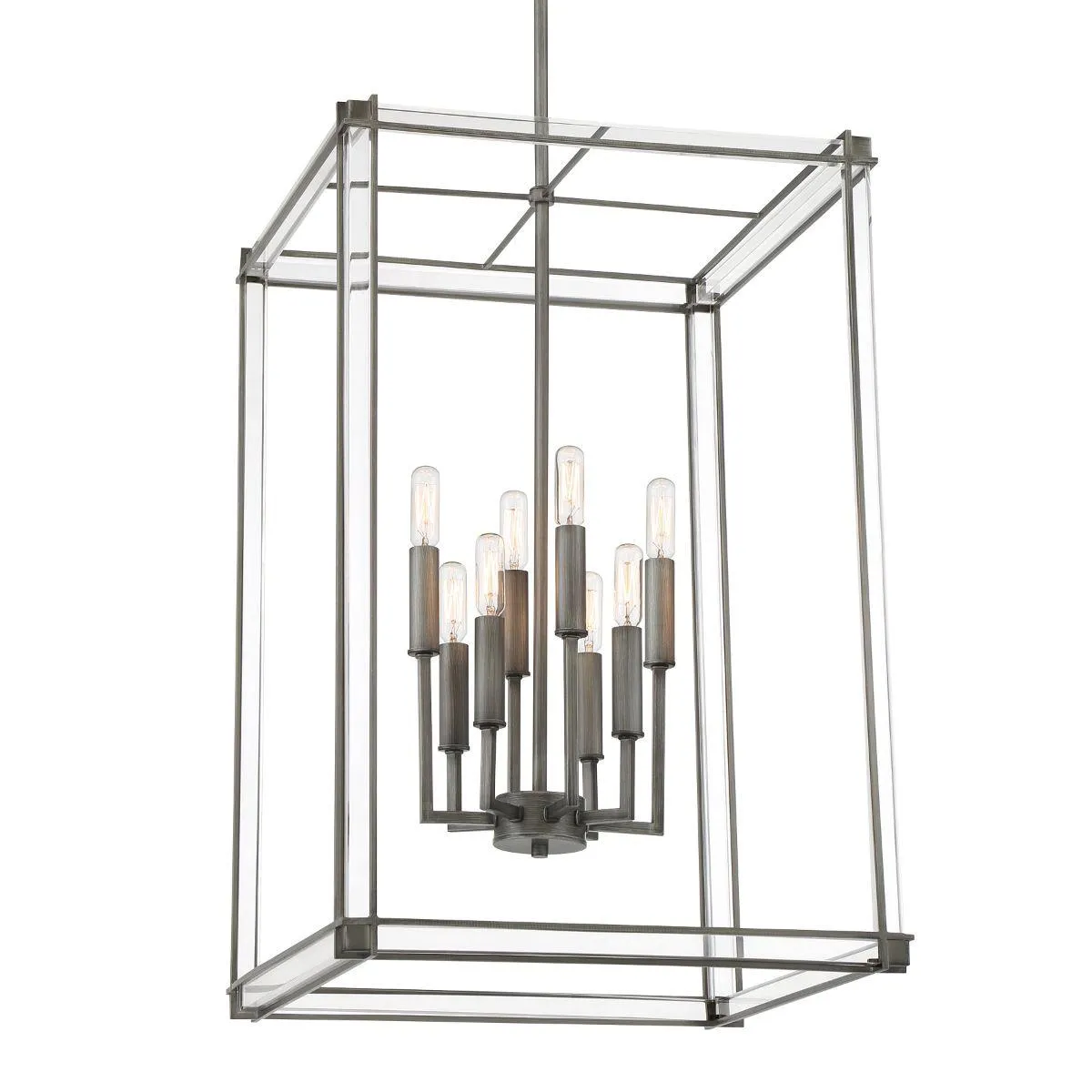 Langen Square 18 in. 8 Lights Pendant Light Antique Nickel Finish