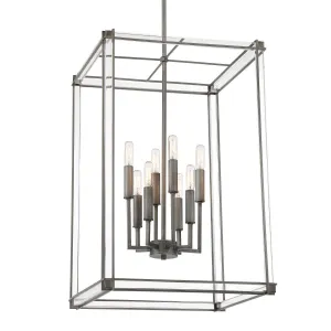 Langen Square 18 in. 8 Lights Pendant Light Antique Nickel Finish