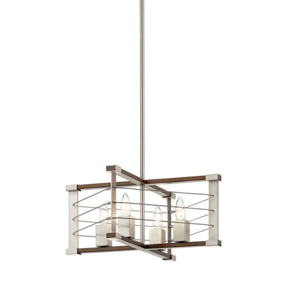 Lente 14 in. 4 Lights Pendant Light Nickel Finish
