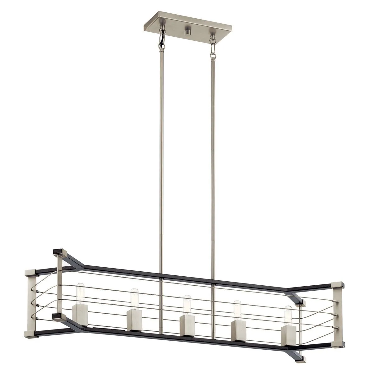 Lente 39 in. 5 Lights Chandelier Oak Finish