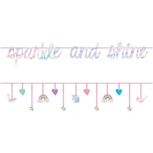 Magical Rainbow "Sparkle and Shine" Birthday Double Banner Kit Decoration