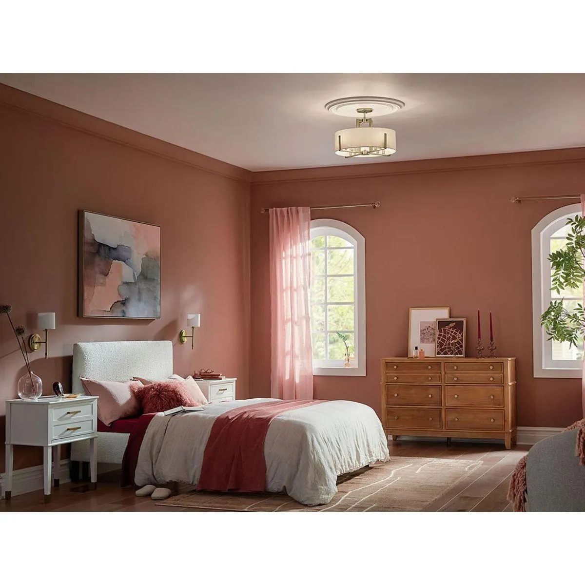 Malen 20 in. 8 Lights Semi-flush Mount Light Champagne Bronze Finish