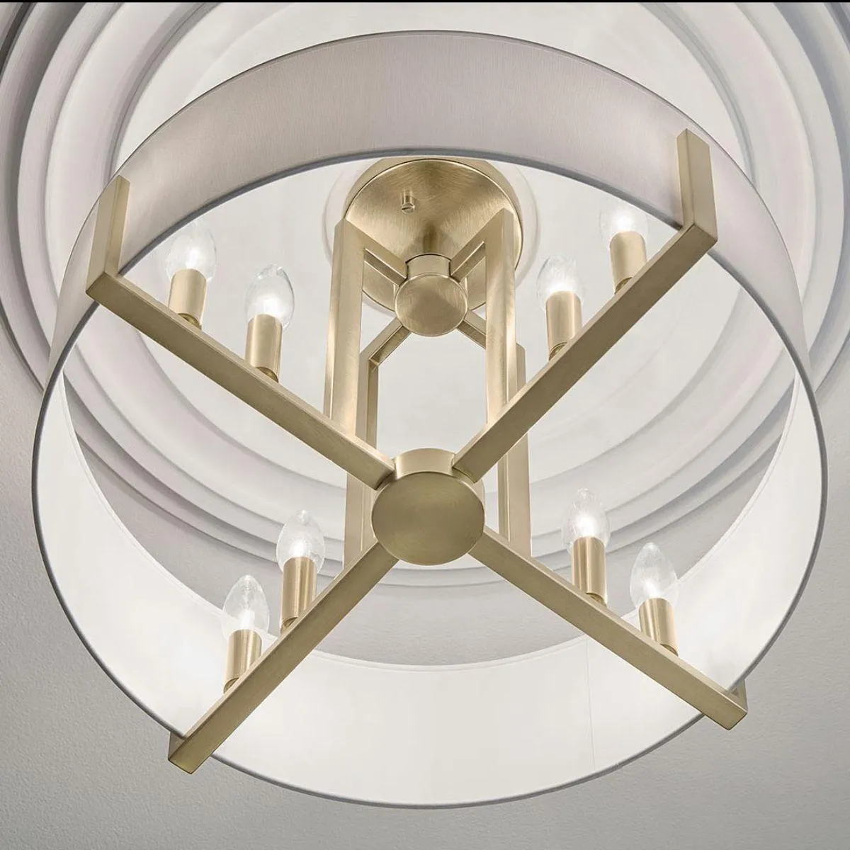 Malen 20 in. 8 Lights Semi-flush Mount Light Champagne Bronze Finish