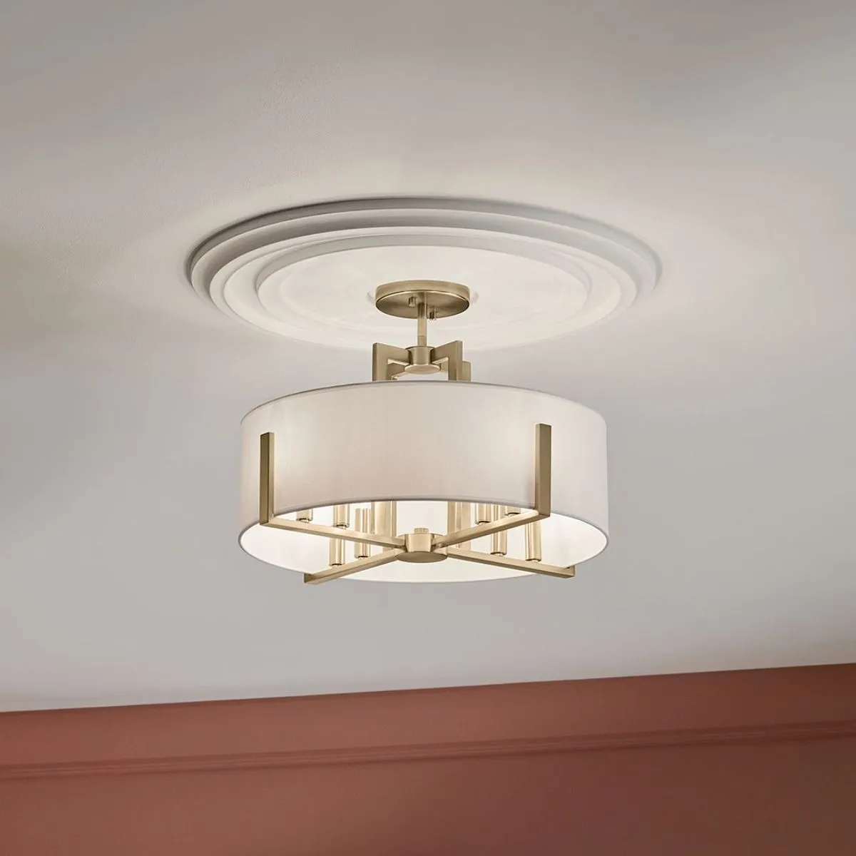 Malen 20 in. 8 Lights Semi-flush Mount Light Champagne Bronze Finish