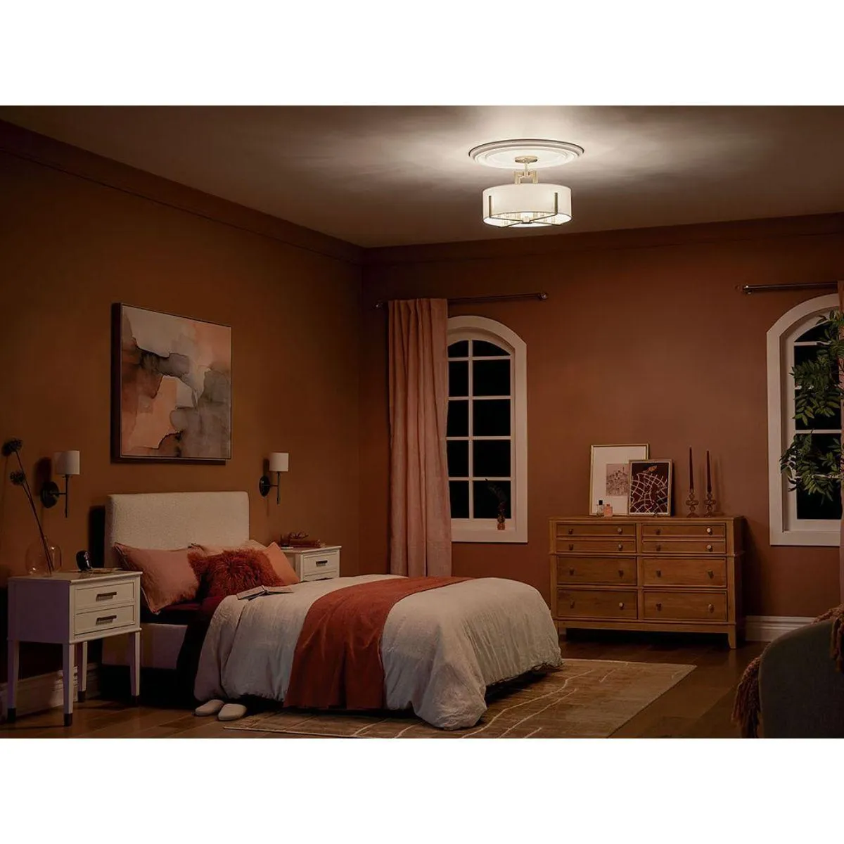 Malen 20 in. 8 Lights Semi-flush Mount Light Champagne Bronze Finish