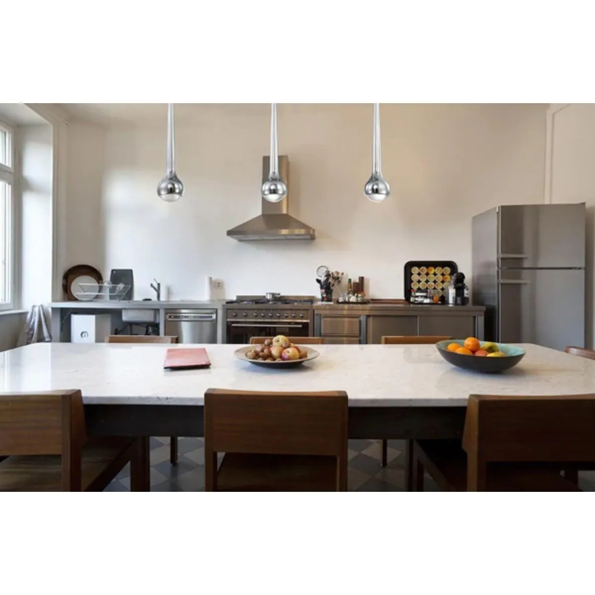 MICRO 4 in. LED Pendant Light 4000K Silver finish