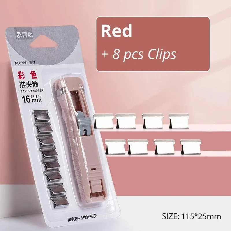 Mini Traceless Reusable Hand Clamp Push Stapler