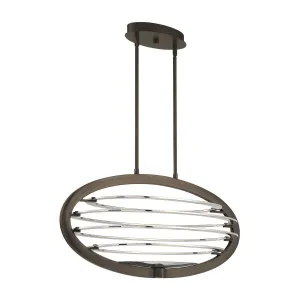 Ombra 36 in. 2 Lights LED Chandelier Bronze Finish