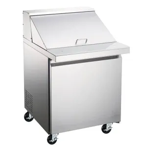 Omcan 50049 27.5" 1 Door Mega Top Sandwich Refrigerated Prep Table - 5.7 Cu Ft