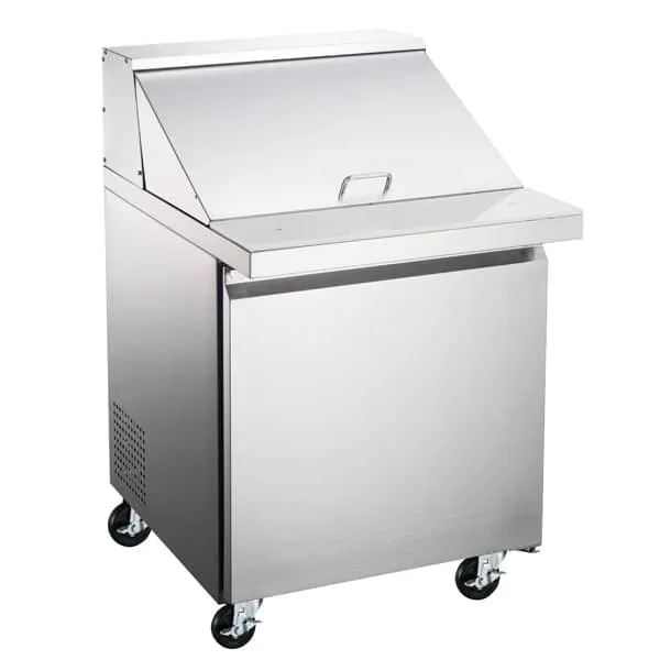 Omcan 50049 27.5" 1 Door Mega Top Sandwich Refrigerated Prep Table - 5.7 Cu Ft