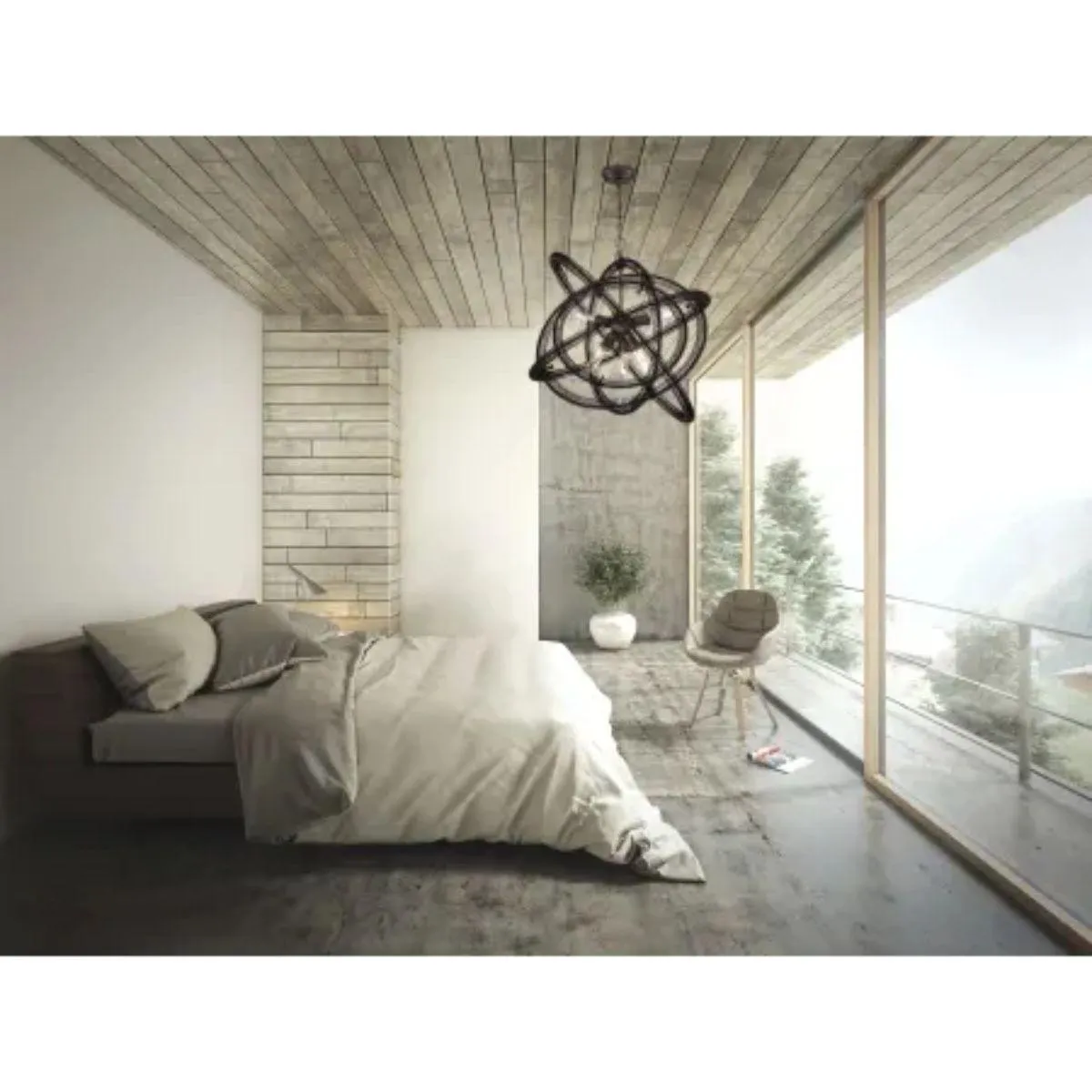 Orbita 23 in. 3 Lights Chandelier Bronze Finish