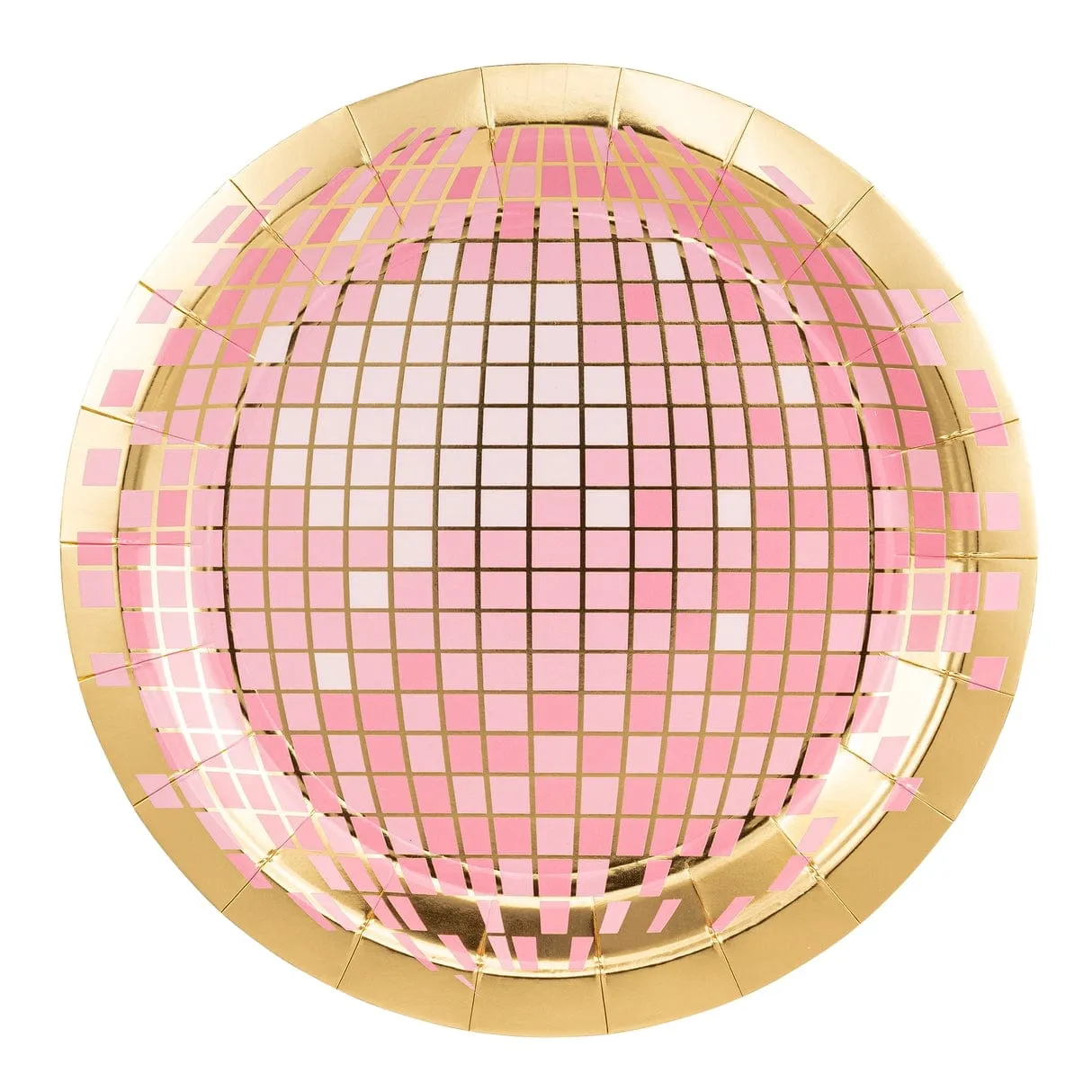 Pink Disco Ball Paper Plates (Set of 8)