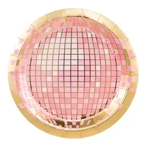 Pink Disco Ball Paper Plates (Set of 8)