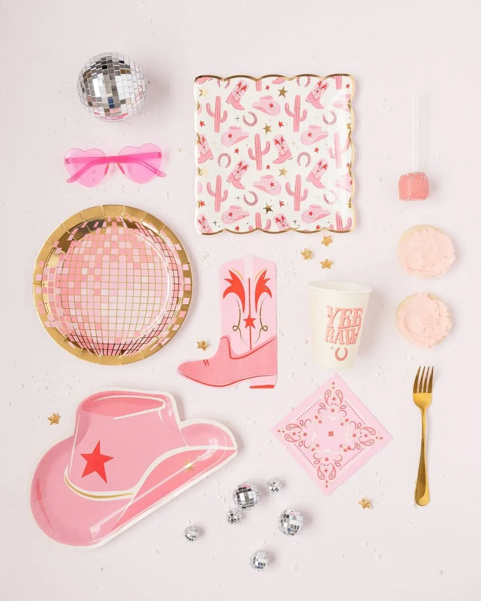 Pink Disco Ball Paper Plates (Set of 8)