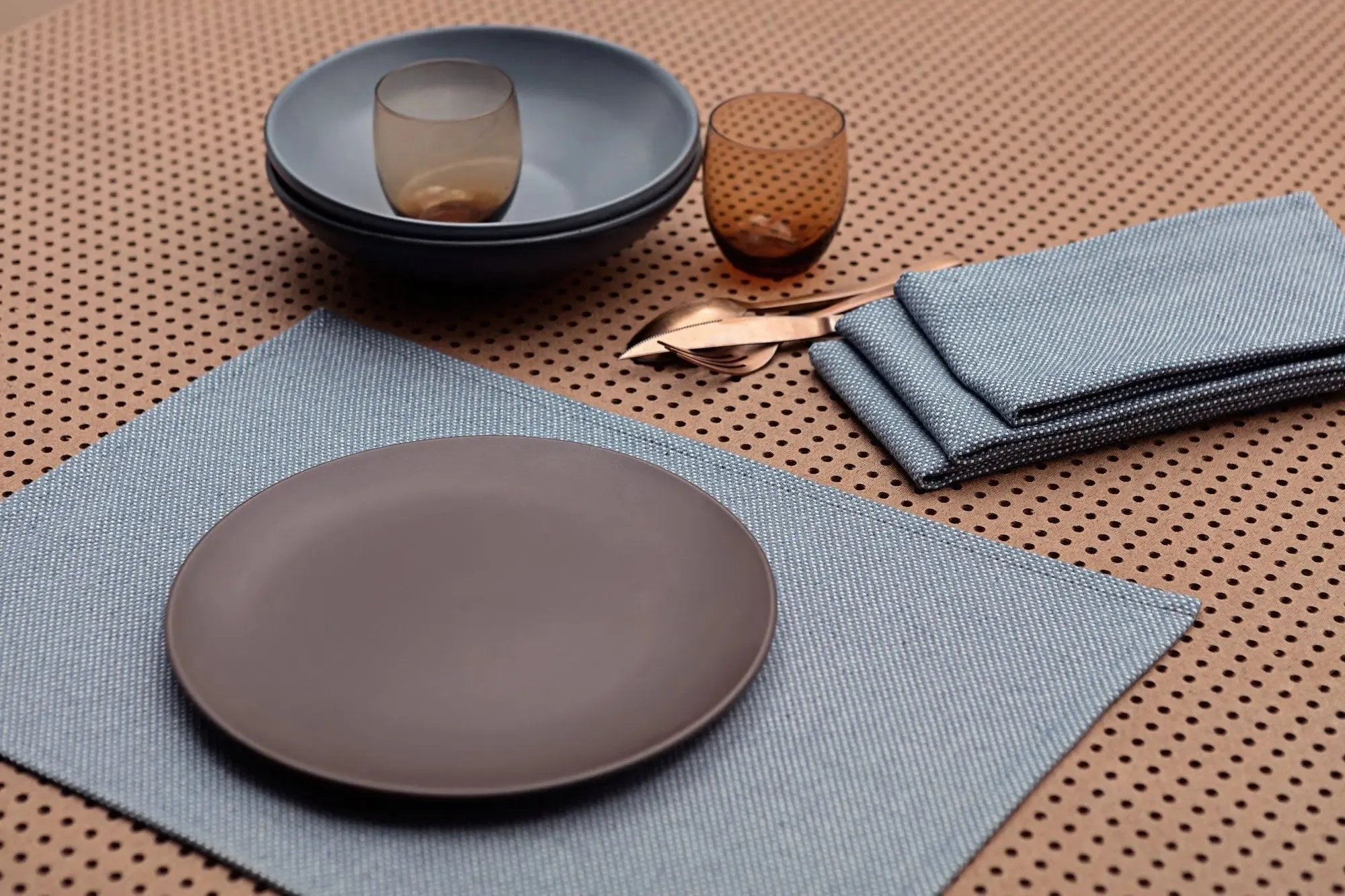 Placemats Set Sustainable Cotton (Blue) | Eco-Friendly