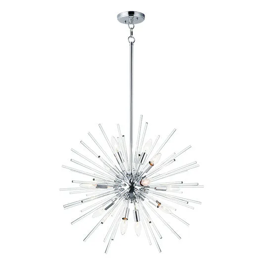Polaris 23 in. 12 Lights Pendant Light Polished Chrome Finish