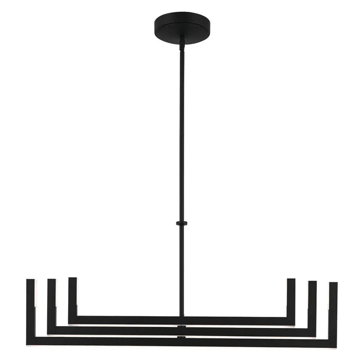 Priam 44 in. 6 Lights Chandelier Matte Black Finish