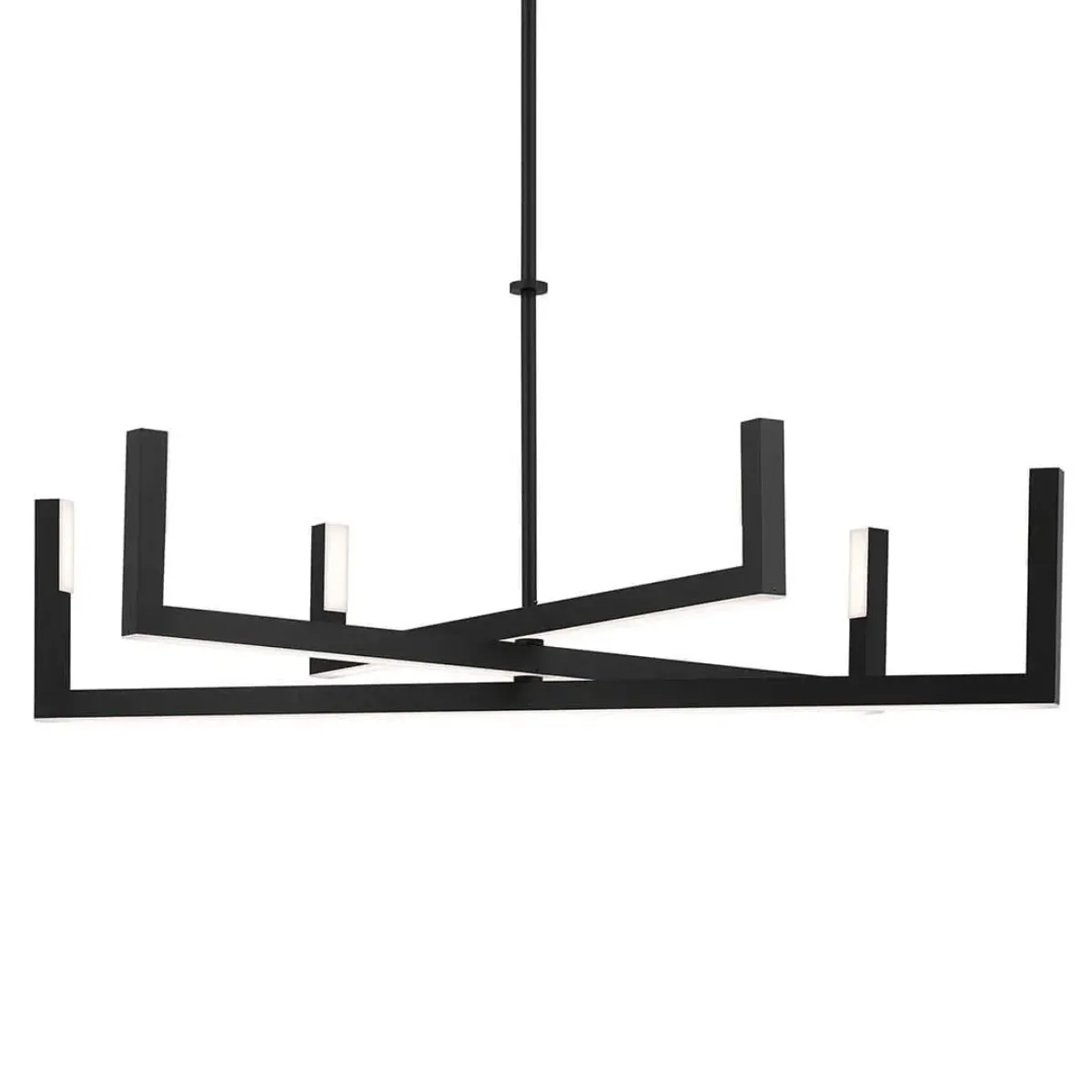 Priam 44 in. 6 Lights Chandelier Matte Black Finish