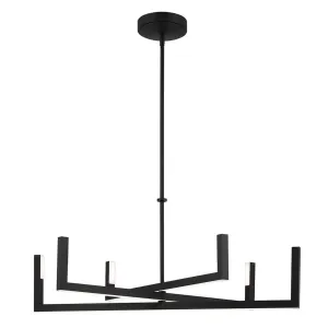 Priam 44 in. 6 Lights Chandelier Matte Black Finish