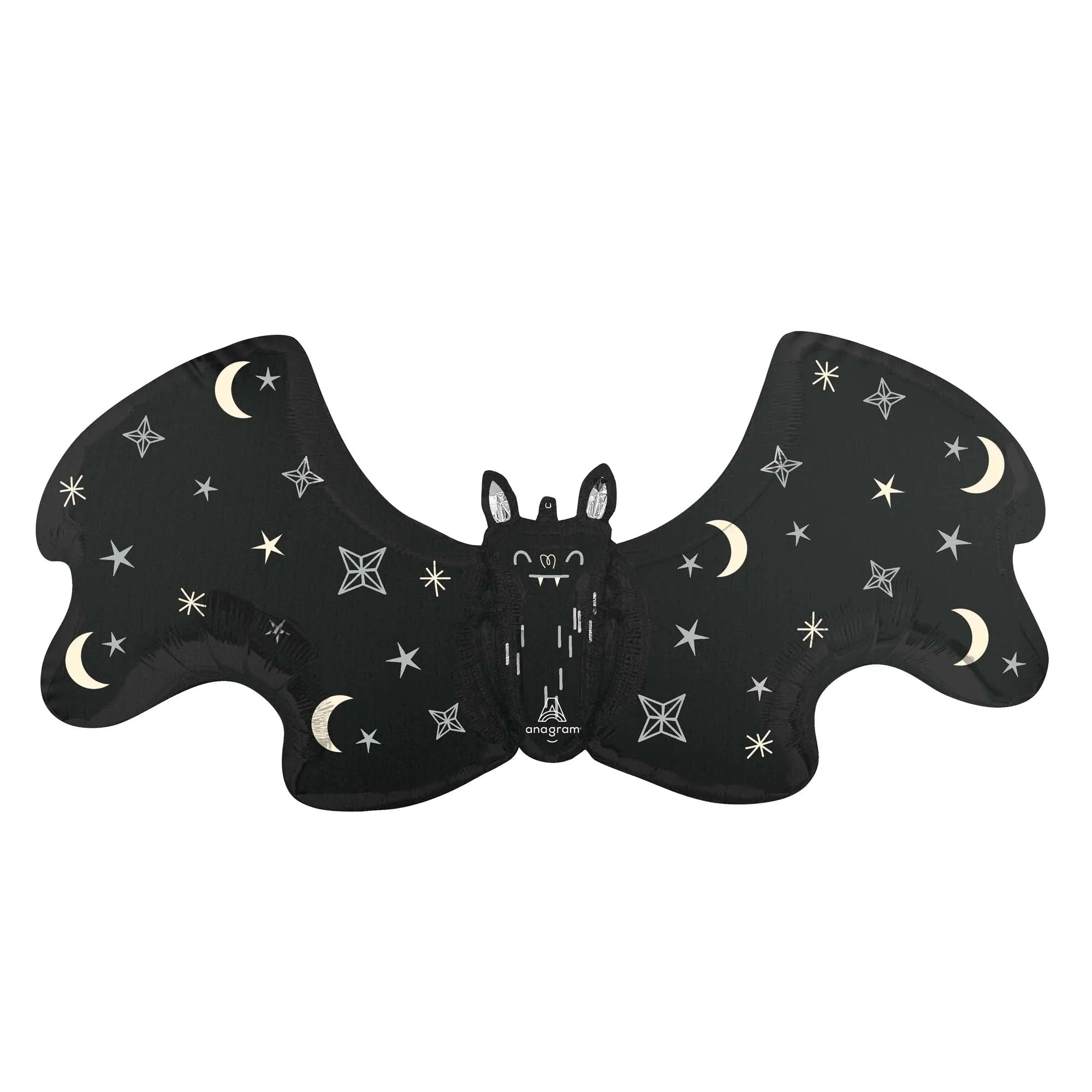 Satin Black Bat Supershape Balloon, 40 Inches, 1 Count