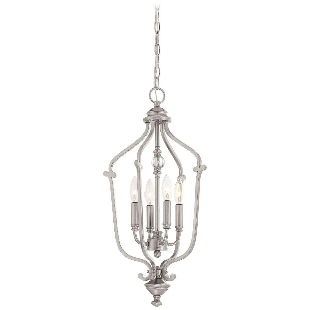 Savannah Row 13 in. 4 Lights Pendant Light Brushed Nickel Finish