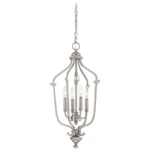 Savannah Row 13 in. 4 Lights Pendant Light Brushed Nickel Finish