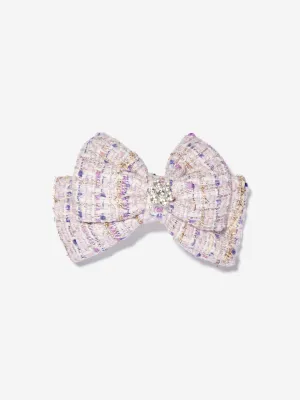 Self Portrait Girls Boucle Bow Hairclip in Pink