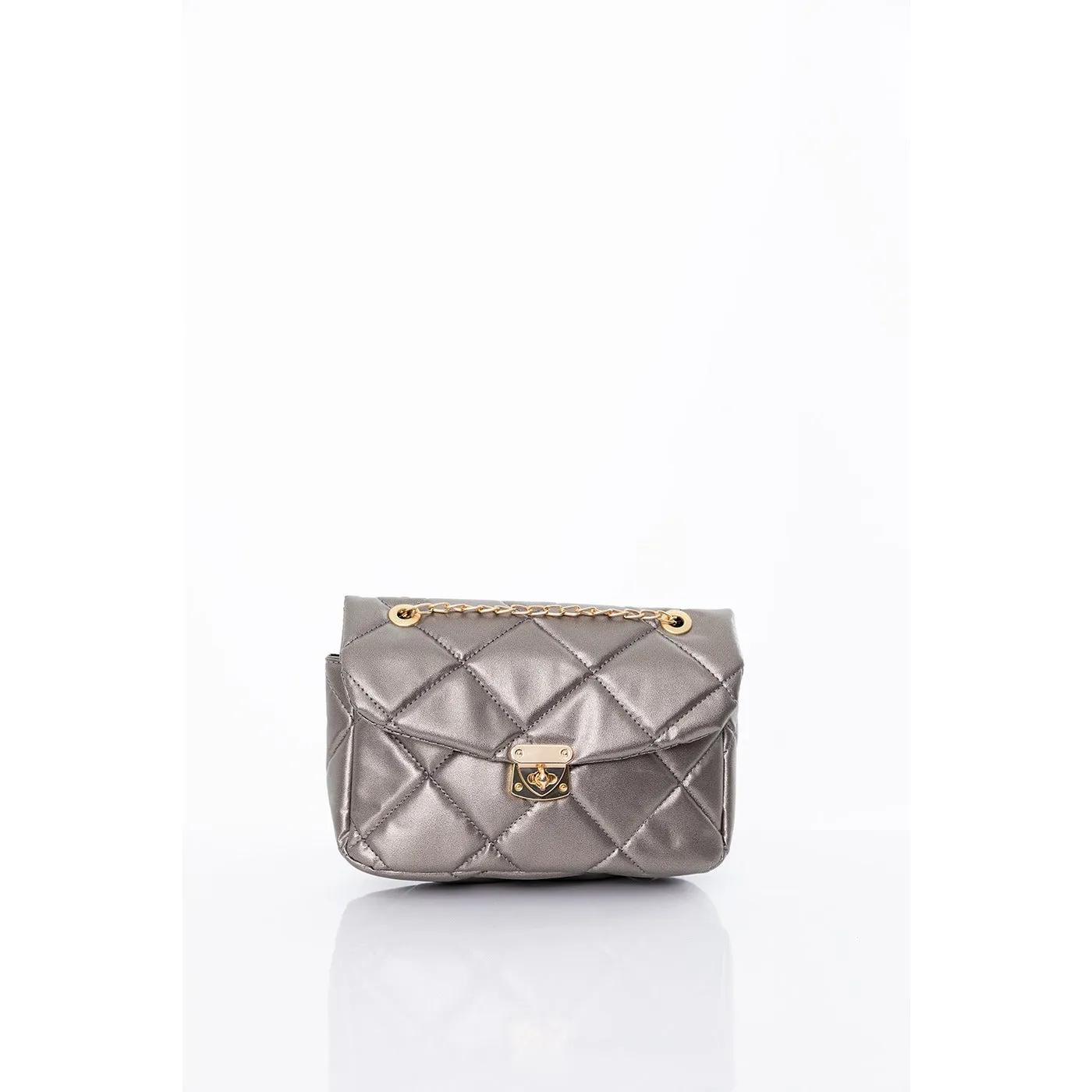 Silver Chain Strap Quilted Bag