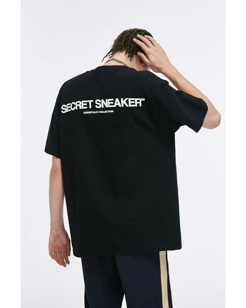 SSS ESSENTIALS SIGNATURE LOGO TEE BLACK