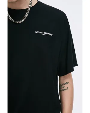 SSS ESSENTIALS SIGNATURE LOGO TEE BLACK