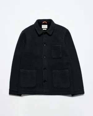 Station Jacket - Black Textured Jacquard